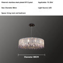 Ljojo Modern Luxury Purple Crystal Chandelier for Living Room Kitchen LED Hanging Lamp