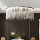 Ljojo LED Tassel Pendant Chandelier: Modern Luxury Chain Lamp for Hotel Lobby & Living Room