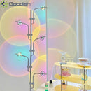 Industrial LED Floor Lamp with Sunset Shadow Rainbow Tree Branch Art by Ljojo for Home Decoration