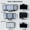 Ljojo 268/144LED Solar Security Wall Light with Remote Motion Sensor - Waterproof Garden Street Lamp