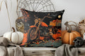 Halloween Skulls Witch Hat Patterned Pillow Cover by Ljojo for Sofa, Bedroom, Car
