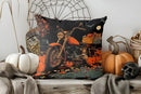 Halloween Skulls Witch Hat Patterned Pillow Cover by Ljojo for Sofa, Bedroom, Car