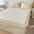 Ljojo 100% Cotton Fitted Sheet & Pillowcase Set, White, 180x200, 3Pcs