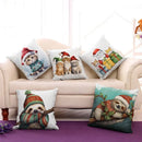 Christmas Cartoon Animal Printed Pillowcase by Ljojo: Decorative Throw Cover for Sofa, Living Room, Cushion
