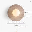 Ljojo LED Wooden Wall Light Fixture with Pull Chain Switch for Bedroom