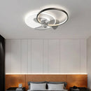 Black Gold LED Ceiling Fan Light Remote Control Bedroom Dining Room Ljojo One Ring Fixture