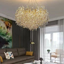 Gold Round K9 Crystal Chandelier Lamp for Luxe Home Decor by Ljojo