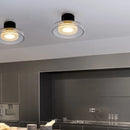 Ljojo Loft LED Wall Lamp Clear Gray Glass Parlor Sconce Black Metal