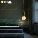 Ljojo Small Chandelier All Copper Natural Marble Decoration for Luxurious Bedroom
