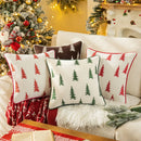 Embroidered Christmas Trees Pillow Cover with Velvet Piping - Ljojo Brand