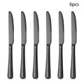 Ljojo 24-piece Stainless Steel Black Tableware Set - Knife, Fork, Spoon