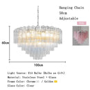 LED Pink Clear Glass Chandelier Stylish Designer Texture for Staircase Decor by Ljojo