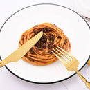 Ljojo 24Pcs Pink Gold Stainless Steel Cutlery Set - Western Flatware Tableware