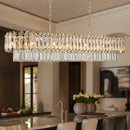 Modern Luxury Gold K9 Crystal Rectangular Chandelier Pendant Light by Ljojo