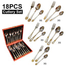 Ljojo 18Pcs Stainless Steel Cutlery Set in Gold Finish with Elegant Matte Handle