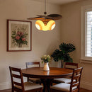 Japanese Retro Leaves Fabric Pendant Lamp for Home Decor by Ljojo