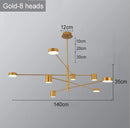 Ljojo Modern Rotate LED Chandelier for Living Room Dining Office Black Pendant Lights