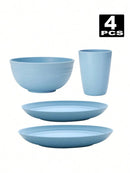 Ljojo 32-Piece Reusable Plastic Cutlery Set & Dinnerware for Home and Parties