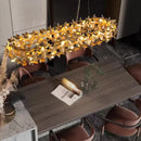 Nordic Firefly Crystal Chandelier: Golden Luster Bedroom Lighting - Ljojo