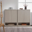 Ljojo™ 44" Tall Modern Shoe Cabinet with Doors & 4 Shelves - 6-Tier Organizer