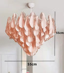 Large Green Petal Glass Chandelier Pendant Light Fixture for Living Room by Ljojo