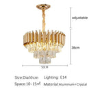 K9 Crystal Chandelier Living Room Villa Bedroom Ceiling Light - Ljojo