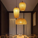 Bamboo Wicker Pendant Chandelier Hand Woven E27 Ceiling Light by Ljojo