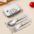 Ljojo 3Pcs Outdoor Folding Stainless Steel Cutlery Set for Camping & Picnic