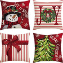 Ljojo Linen Christmas Pillow Cover Set 2024 - Snowman Elk Theme