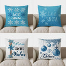 Let It Snow Snowflakes Decorative Throw Pillow Cover for Sofa, Bedroom, Car - Ljojo