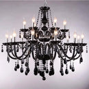 French American Black Crystal Candle Chandelier for Living Room by Ljojo - Elegant Home Decor Lighting