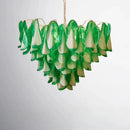 Large Green Petal Glass Chandelier Pendant Light Fixture for Living Room by Ljojo