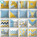 Blue Elk Geometric Pillow Case Cover by Ljojo - Fresh Animal Print Home Decoration