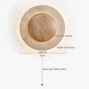 Ljojo LED Wall Lamps: Nordic Minimalism Bedroom & Living Room Light, Yellow Travertine