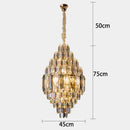 Ljojo Luxury Crystal Living Room Chandelier - Modern Stair Pendant Lamp Indoor Lighting