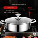 Ljojo 410 Stainless Steel Non-Stick Soup Pot with Lid - Induction Cooker Compatible