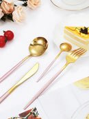 Ljojo 4-Piece Black Gold Stainless Steel Cutlery Set