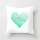 Light Blue Green Mint Geometric Print Boho Pillowcase Set by Ljojo