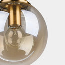 Ljojo Amber Smoke Gray Glass Pendant Lamp LED E27 Hanging Light Dining Room Kitchen Island
