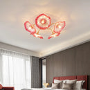 Ljojo Lotus Leaf Glass Ceiling Lamp Chandelier Nordic Hanging Light E14 Bulb Optional