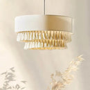 Bohemian Fabric Pendant Light with Tassels | Handmade Chandelier for Living Room - Ljojo