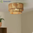 Ljojo Modern Minimalist Nordic Rattan Bucket Chandelier for Living Room Decoration