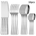 Ljojo 24-Piece Stainless Steel Silver Cutlery Set for Family, Hotel, and Restaurant