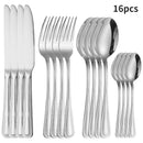 Ljojo 24-Piece Stainless Steel Silver Cutlery Set for Family, Hotel, and Restaurant