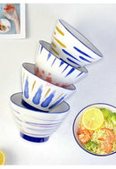 Ljojo 5 Inch Ceramic Rice Porridge Bowl Fruit Salad Breakfast Dim Sum Bowl