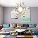 Ljojo LED Glass Ball Chandelier Earth Pendant Lamp - Artistic Circular Hanging Lights