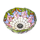 Ljojo 12" Handcrafted Purple Calla Lily Stained Glass Lampshade