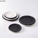 Ljojo Matte Striped Ceramic Plate Set for Molecular Cuisine Tableware