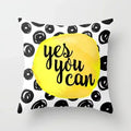 Geometric Black Yellow Cushion Covers - Ljojo Modern 18" Throw Pillow Case