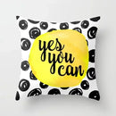 Geometric Black Yellow Cushion Covers - Ljojo Modern 18" Throw Pillow Case